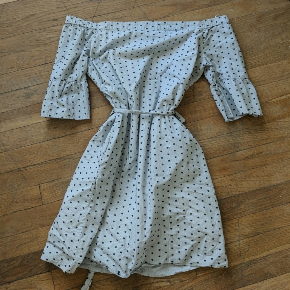 Off Shoulder Polka Dot Dress